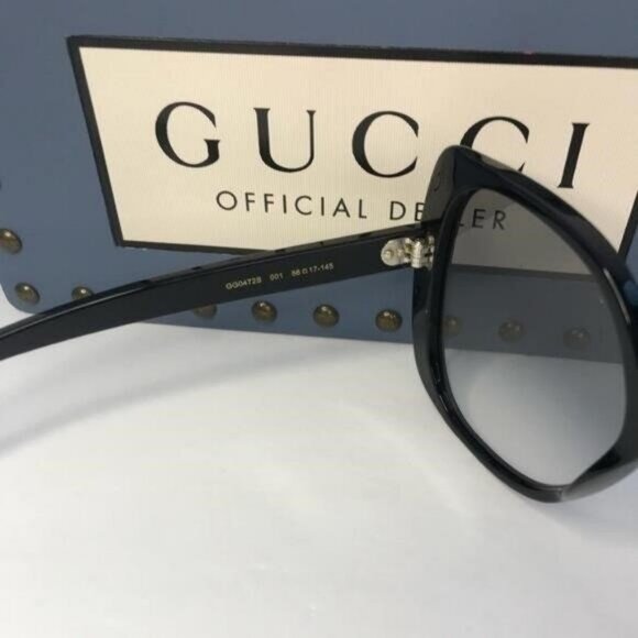 💯 - New Authentic Gucci Sunglasses GG0472S 001 Black Light Grey Gradient - Picture 6 of 11